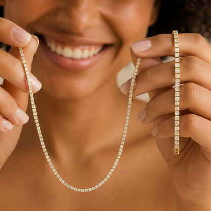 Gold Tennis Chain Gift Set