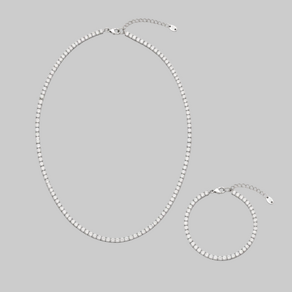 Sterling Silver Tennis Chain Gift Set