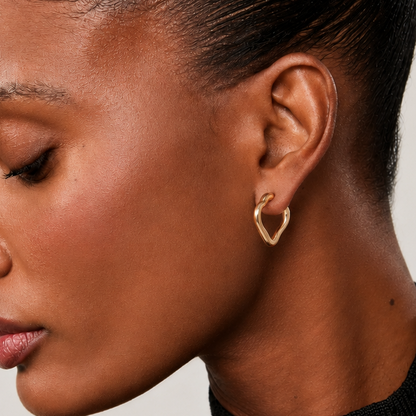 Gold Wave Huggie Earrings