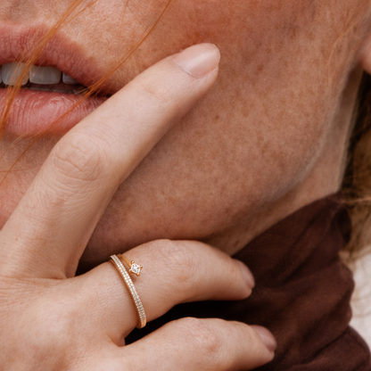 Gold Pavé Crystal Illusion Ring