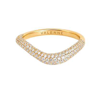 Gold Wave Crystal Ring