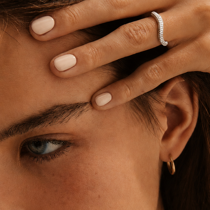 Gold Wave Crystal Ring