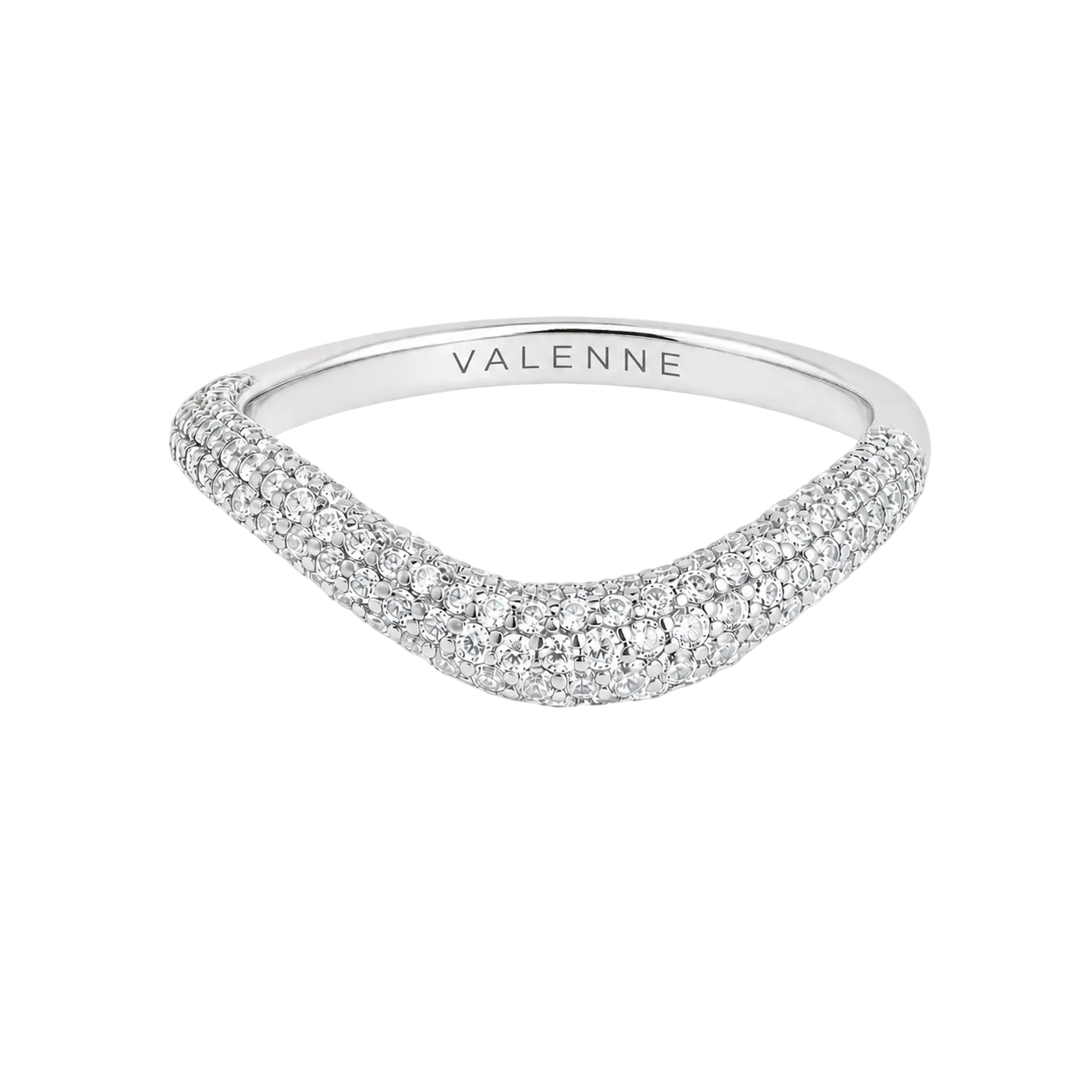 Sterling Silver Wave Crystal Ring