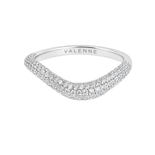 Sterling Silver Wave Crystal Ring