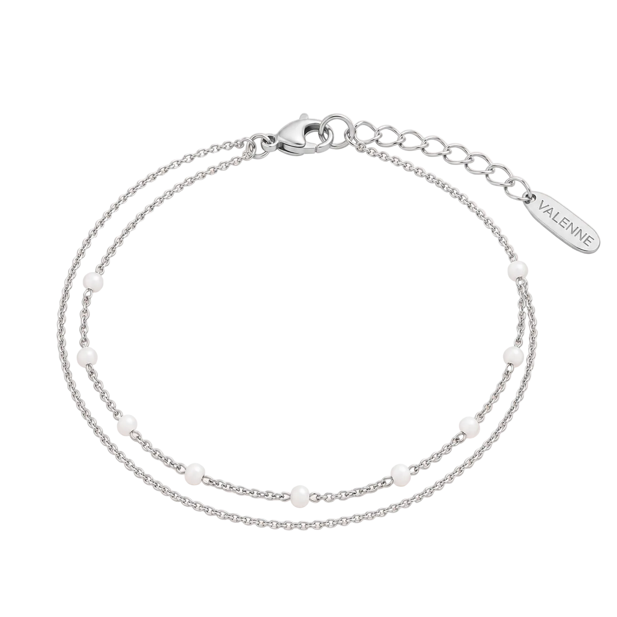 Double White Beaded Bracelet