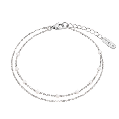 Double White Beaded Bracelet