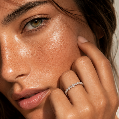 Silver Crystal Scatter Band Ring