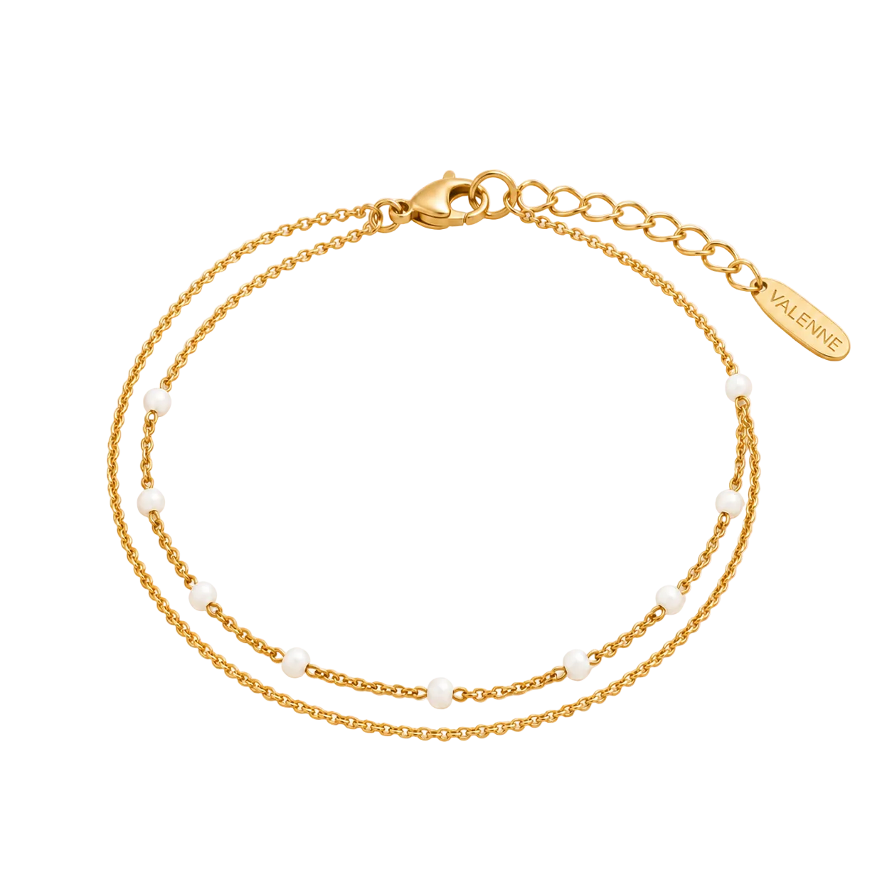 Double White Beaded Bracelet