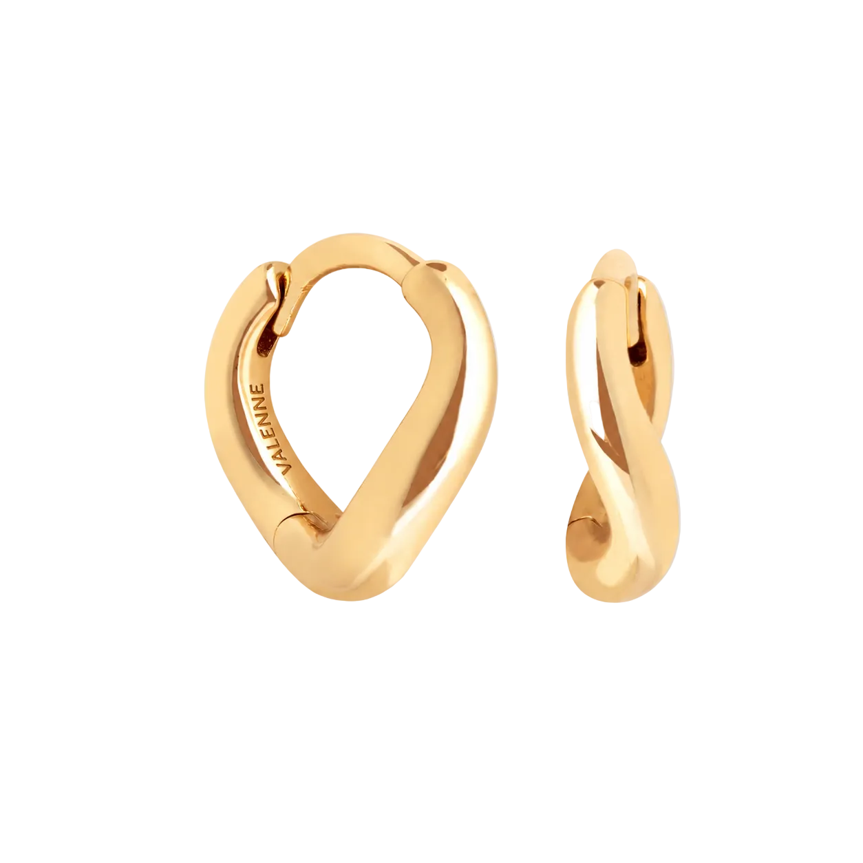 Gold Wave Huggie Earrings – Modern Minimalist Jewelry