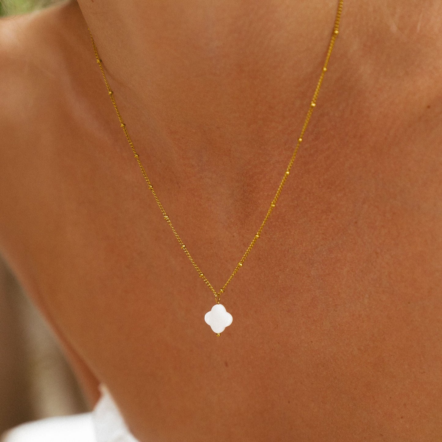 Positano Mother of Pearl Necklace – 18K Gold PVD Waterproof Jewelry