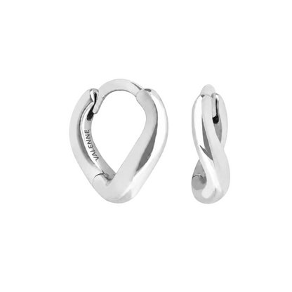 Sterling Silver Wave Huggie Earrings – Modern Minimalist Jewelry