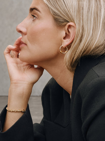 Small Gold and Silver Knot Hoop Earrings