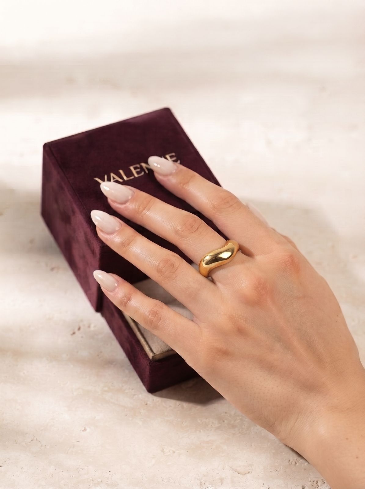Minimalist Sculptural Gold Vermeil Stacking Ring