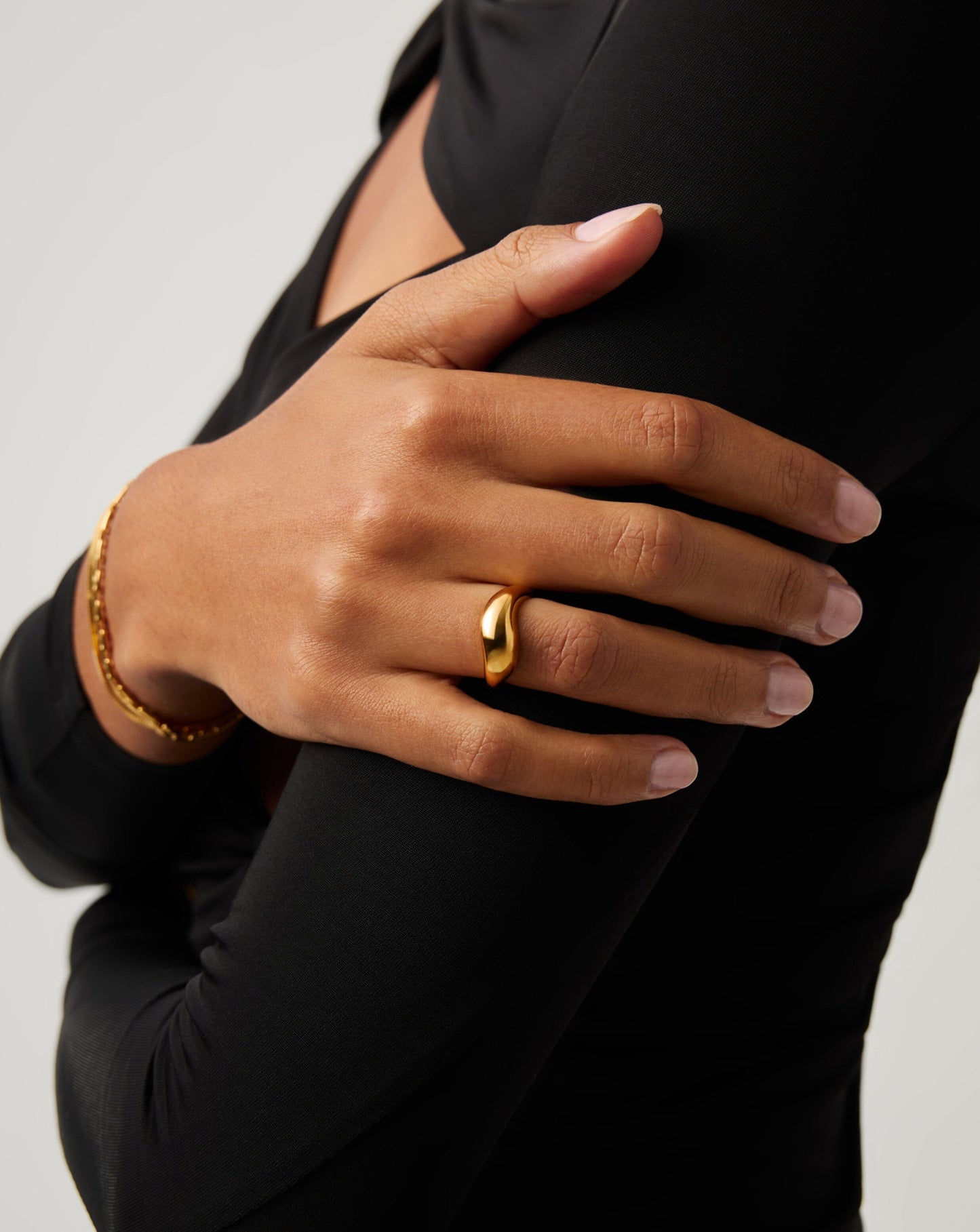 Minimalist Sculptural Gold Vermeil Stacking Ring