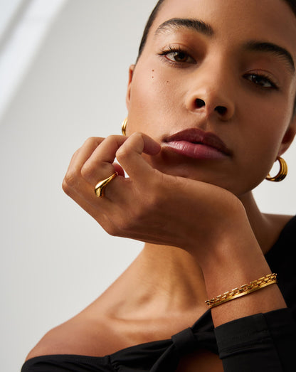 Minimalist Sculptural Gold Vermeil Stacking Ring